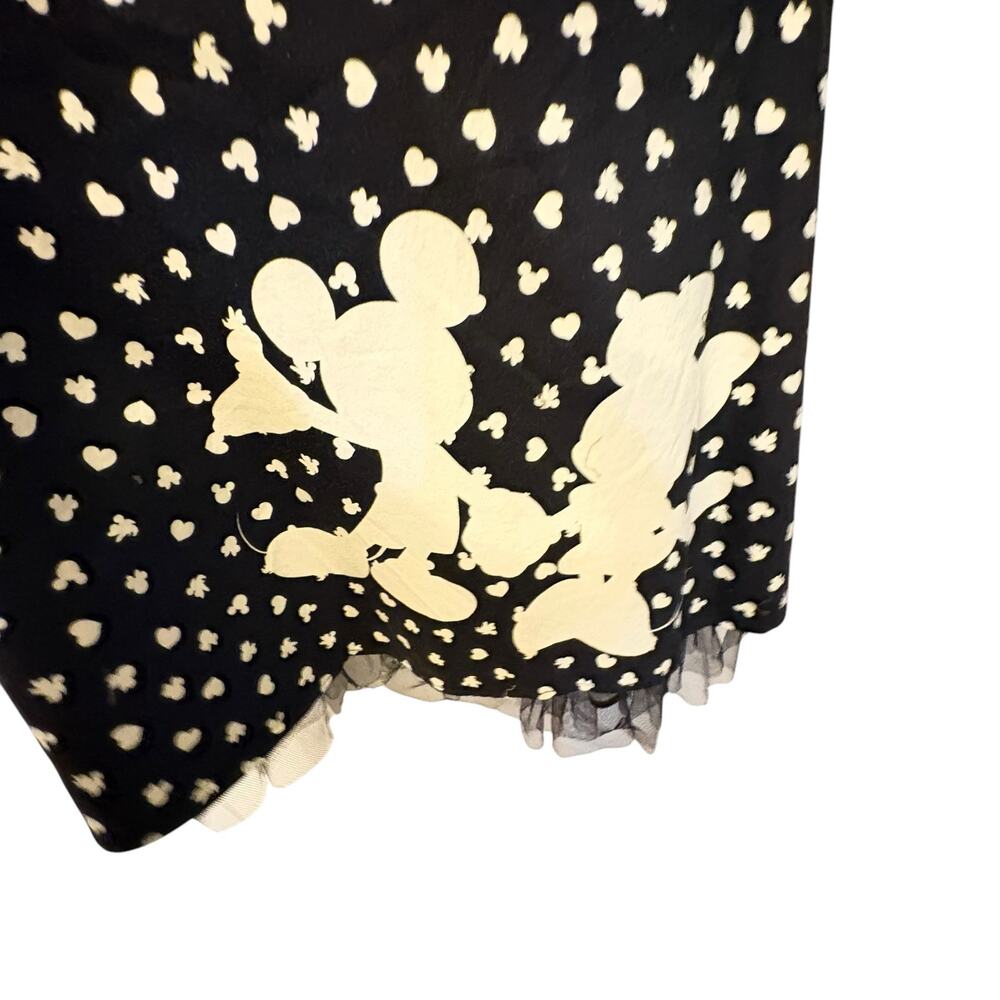Disney Black & Cream Halter Fit & Flare Dress with Tulle Detail Hem sz 24 - Picture 4 of 8